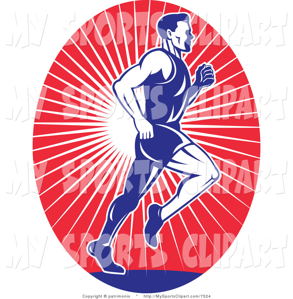 1024x1044 Sports Clip Art Of A Runner Over Red Rays Logo By Patrimonio