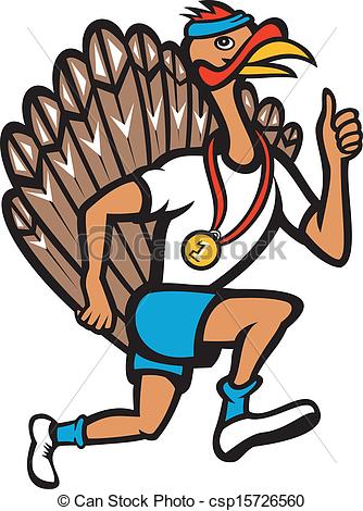 334x470 Turkey Run Runner Thumb Up Cartoon. Illustration Of A Wild Clip