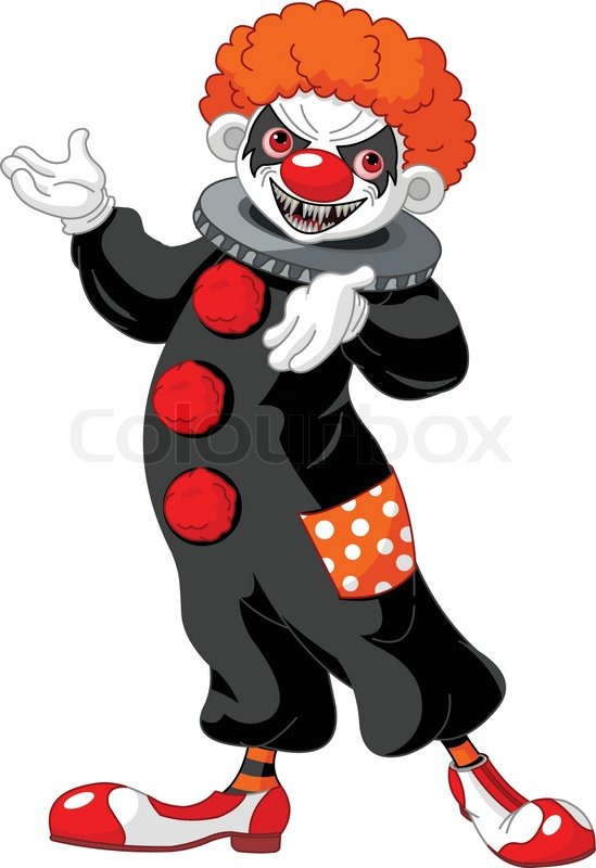 549x800 Illustration Of Scary Halloween Clown Presenting (Showing) Stock