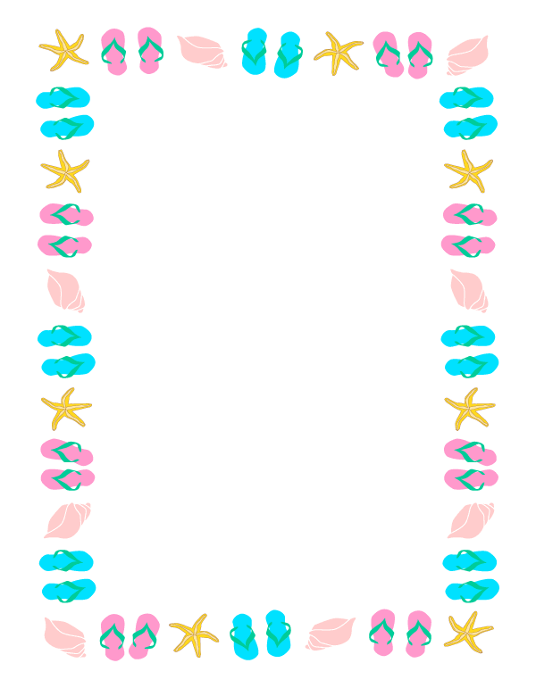 600x771 Shell Clipart Border