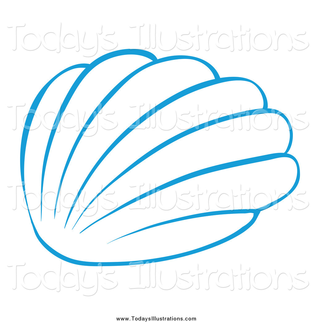 1024x1044 Clipart Of A Blue Sea Shell Simple Design By Graphics Rf