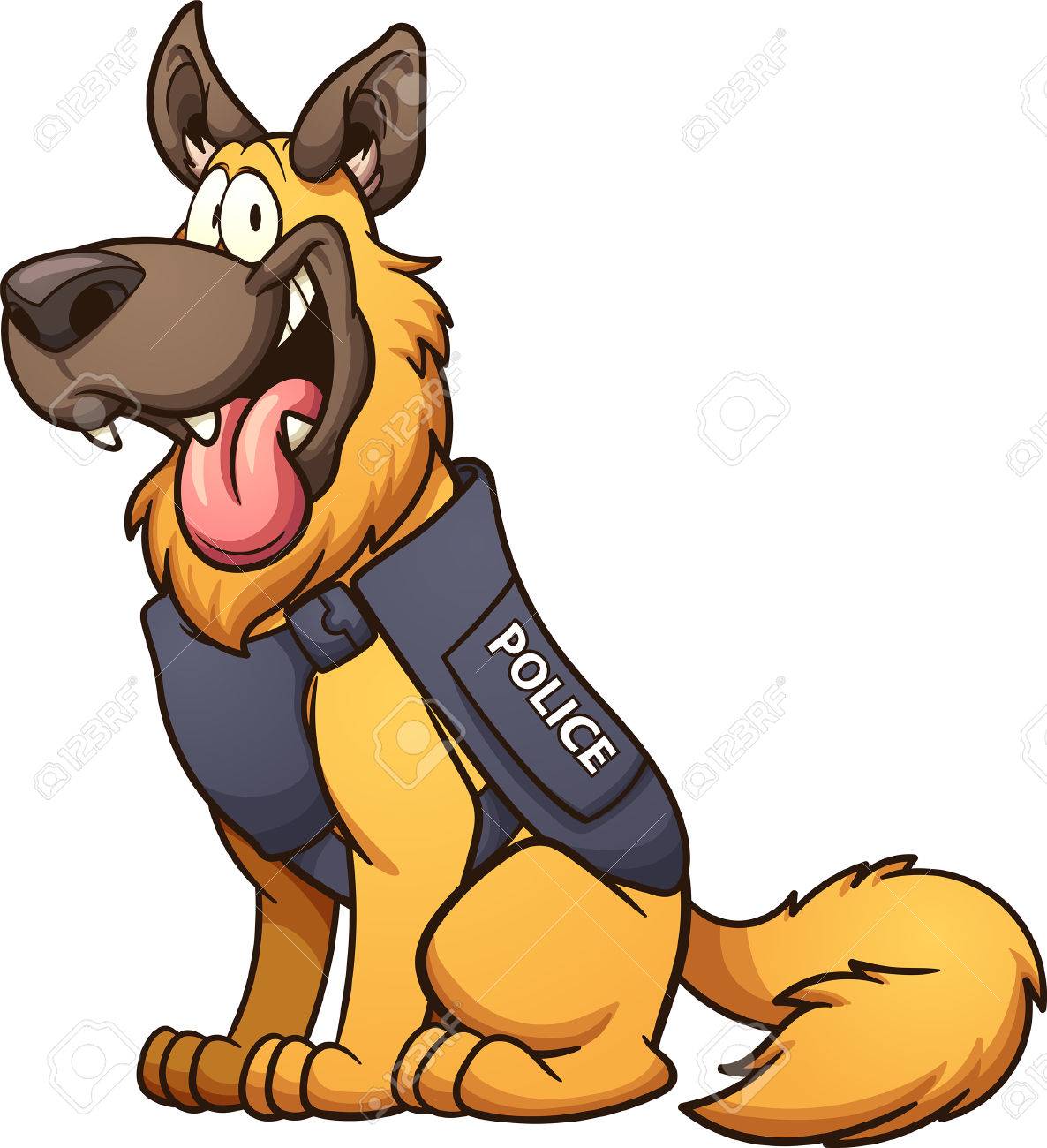 1186x1300 Clipart Dog Vest Cartoon Police Vector Clip Art Illustration