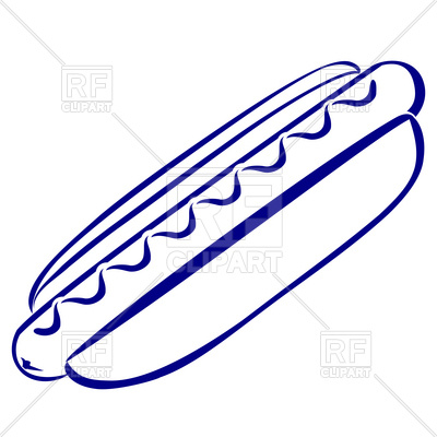 400x400 Hot Dog Simple Outline Icon Royalty Free Vector Clip Art Image