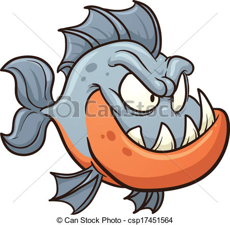 450x439 Cartoon Piranha. Vector Clip Art Illustration With Simple Clip