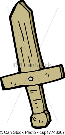 227x470 Cartoon Wooden Sword Clip Art Vector