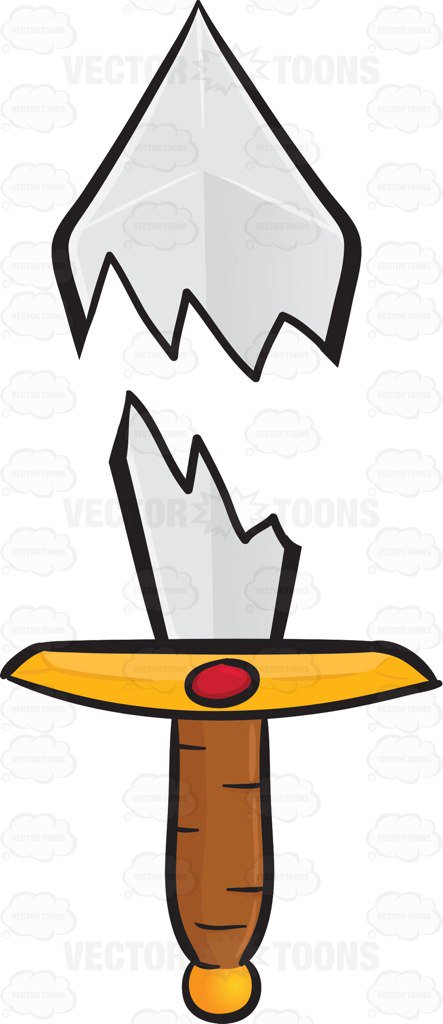 443x1024 Broken Sword Emoji Cartoon Clipart Vector Toons