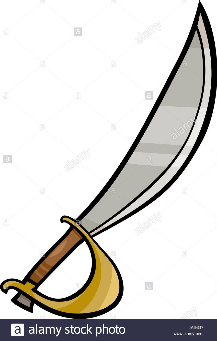 887x1390 Cartoon Illustration Of Sword Or Sabre Clip Art Stock Photo