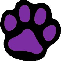 200x200 Purple Paw Print Clip Art Clipart
