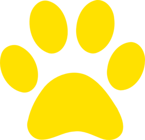 299x288 Yellow Paw Print Clip Art