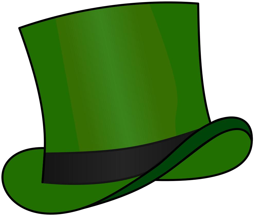 988x840 Top Hat Green Clipart