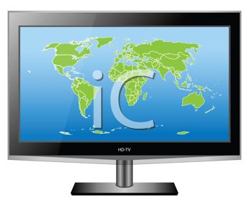 350x280 World Map On An Hd Tv