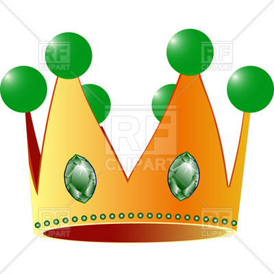 400x400 Cartoon King Crown With Precious Stone Royalty Free Vector Clip