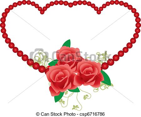 450x374 Victorian Frame Red Rose Around Heart Clip Art Vector