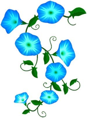 300x407 Clip Art Flowers Vines Flower Vines Clip Art Animated Blue Flowers
