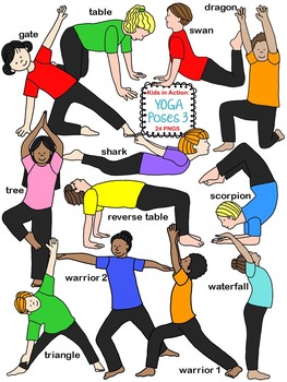 263x350 Kids In Action Yoga Poses Bundle Includes 8 Exclusive Images By