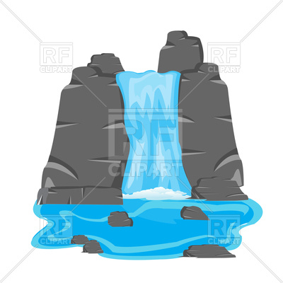 400x400 Waterfall Vector Image Vector Artwork Of Nature, Landscape