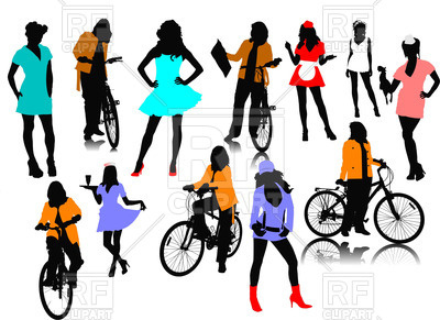 400x291 Silhouettes Of Women Royalty Free Vector Clip Art Image