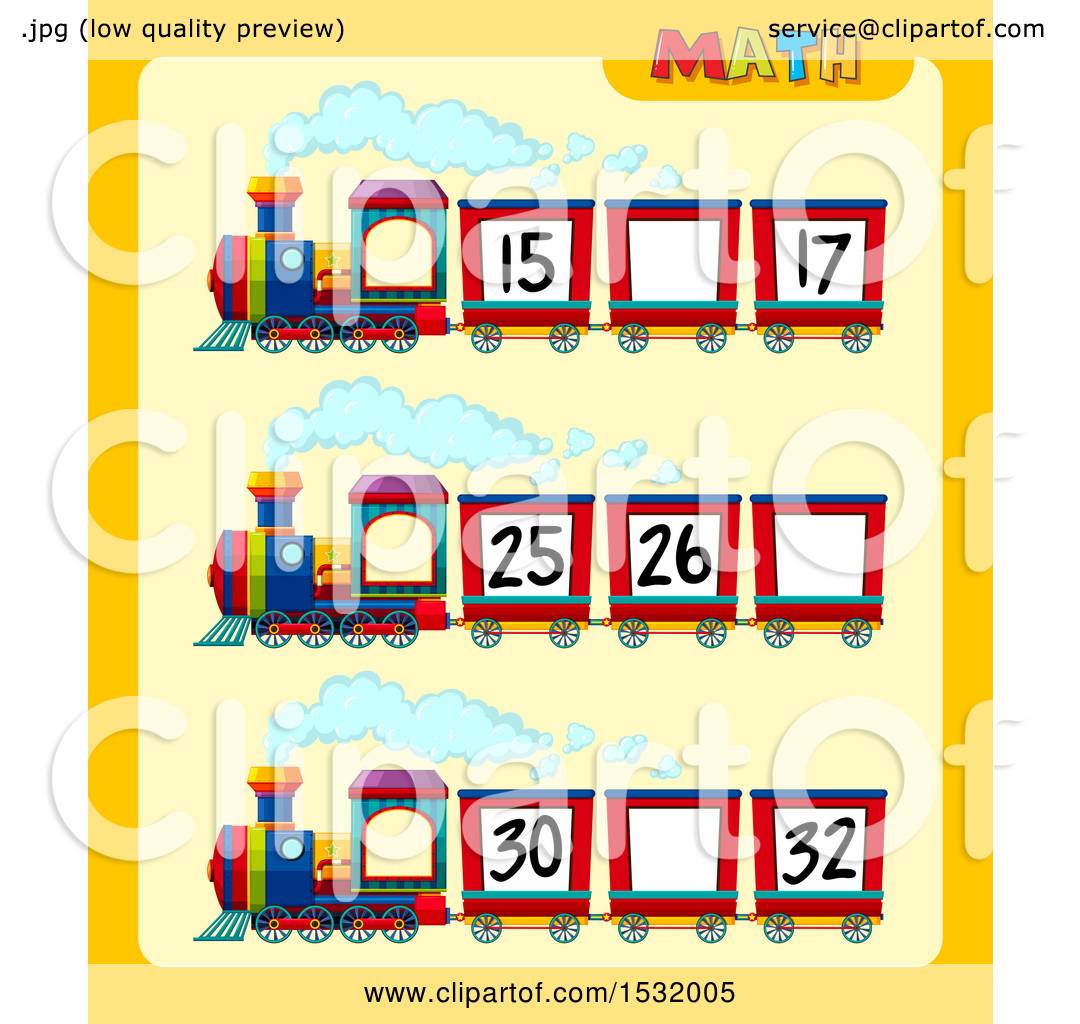1080x1024 Clipart Of A Math Worksheet With A Train
