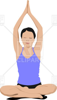 228x400 Silhouette Of Woman In Yoga Pose Lotus Royalty Free Vector Clip