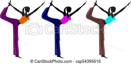 450x221 Yoga Girl Vector Clip Art