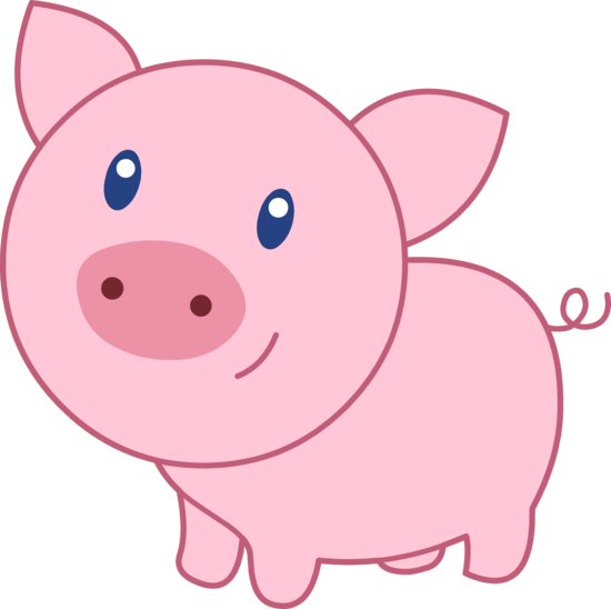 550x548 Cute Happy Pink Pig Kawaii. (=w=) Clip Art