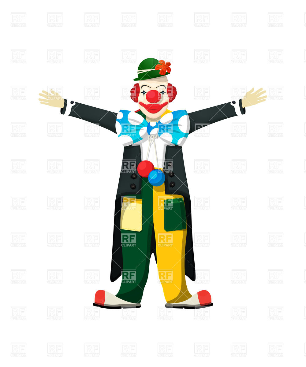 1000x1200 Clown In Tailcoat With Open Arms Royalty Free Vector Clip Art