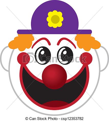 426x470 Large Isolated Cartoon Clown Face Vector