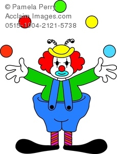 229x300 Clip Art Illustration Of A Clown Juggling
