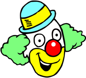 298x270 Happy Clown Face Clip Art