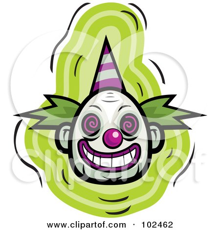 450x470 Royalty Free (Rf) Clipart Illustration Of An Evil Clown Face