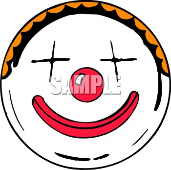 350x347 Royalty Free Clipart Image Happy Clown Face With A Big Smile