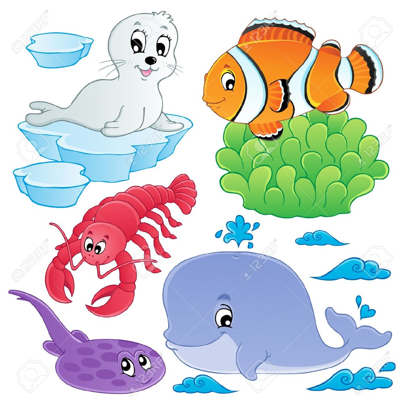 1298x1300 Clownfish Clipart Water Animal