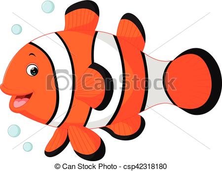 450x347 Illustration Of Cute Clown Fish Cartoon Vector