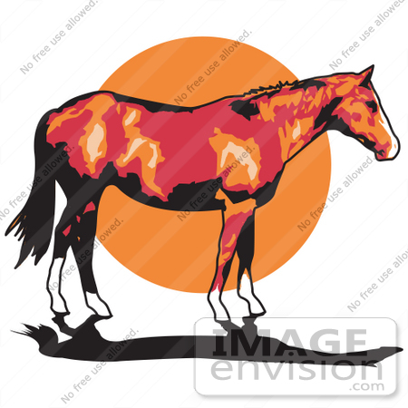450x450 Royalty Free Cartoon Clip Art Of A Brown Horse With White Feet