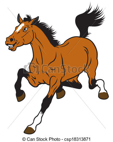 375x470 Cartoon Horse Isolated On White Background.