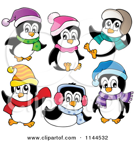 450x470 Penguin In Coat Clipart