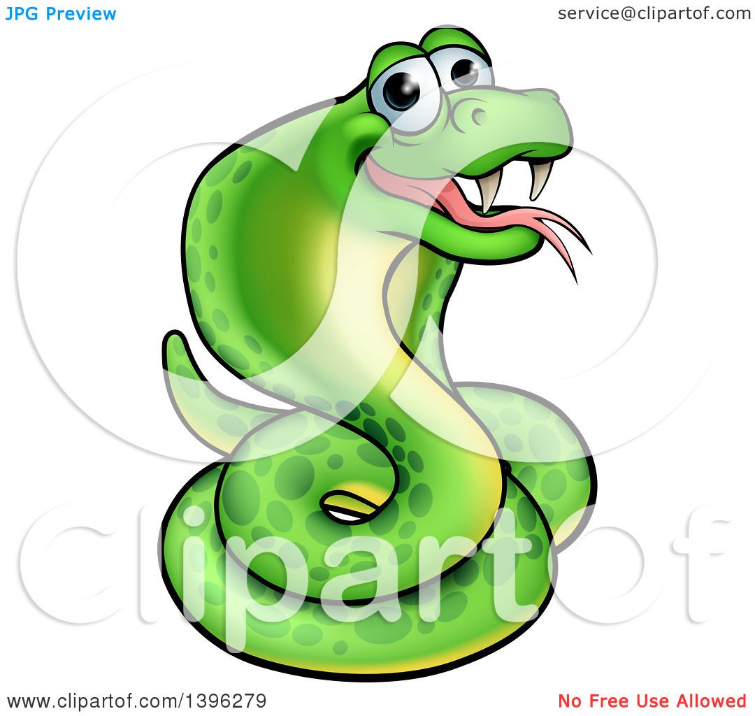 1080x1024 Clipart Of A Cartoon Happy Green Cobra Snake