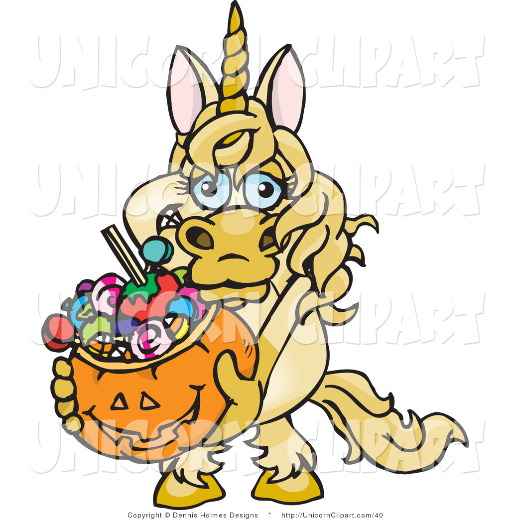 1024x1044 Fantasy Vector Clip Art Of A Yellow Halloween Unicorn Holding