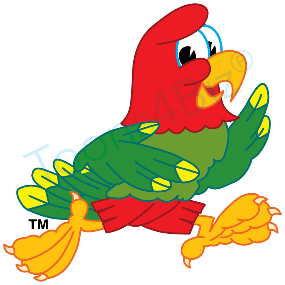 1000x1000 Parrot Mascot Running Clip Art Clip Art Image