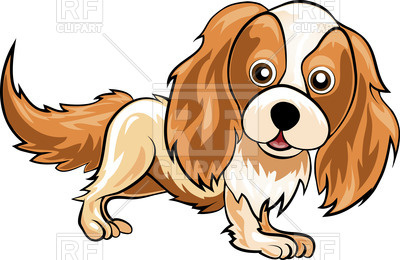 400x260 Spaniel Standing In Cartoon Style Royalty Free Vector Clip Art