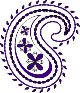 258x298 Purple Paisley2 Clip Art