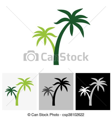 450x470 Coconut Palm Tree Icons Or Symbols Of Travel