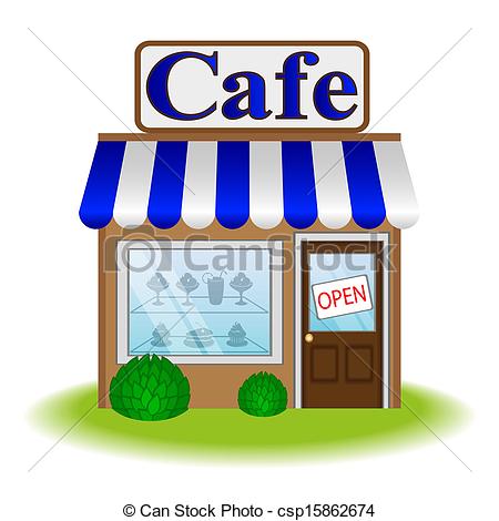 450x470 Facade Of Cafe, Vector Icon