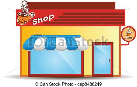 450x284 Illustration Of Isolated Coffee House On White Background Eps