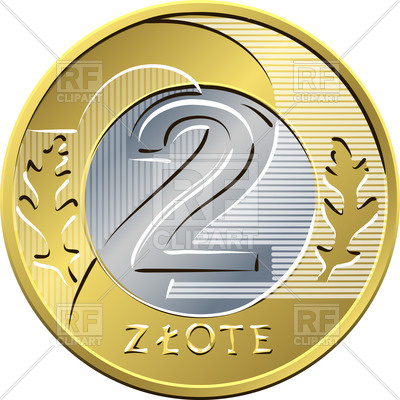 400x400 Two Polish Coin Royalty Free Vector Clip Art Image