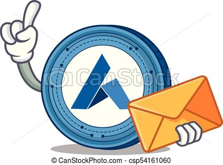 450x333 With Envelope Ardor Coin Character Cartoon Vector Clip Art