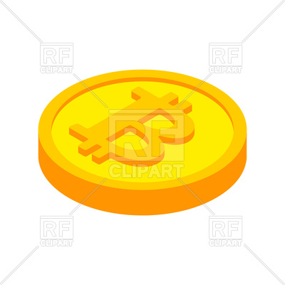 400x400 Bitcoin Coin Isolated Royalty Free Vector Clip Art Image