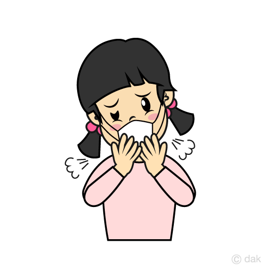 540x540 Free Girls Coughing With A Cold Clip Art Cartoon