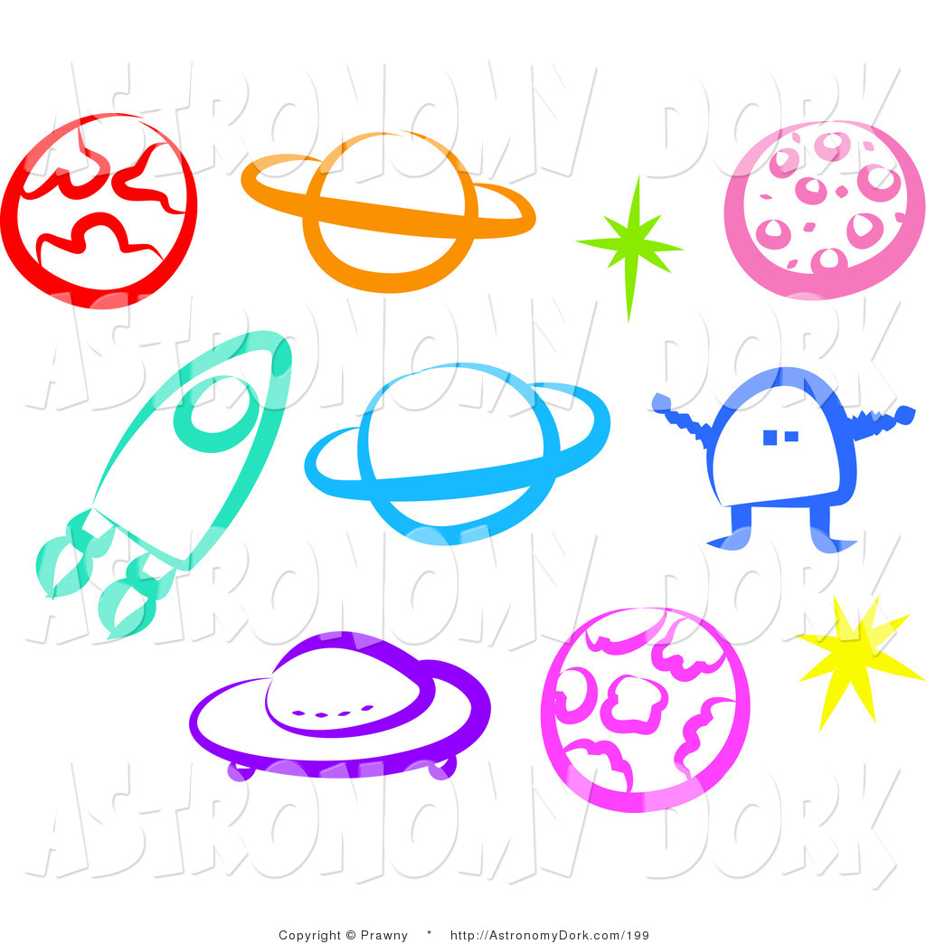1024x1044 Clip Art Of A Digital Collage Of Colorful Space Items On White By