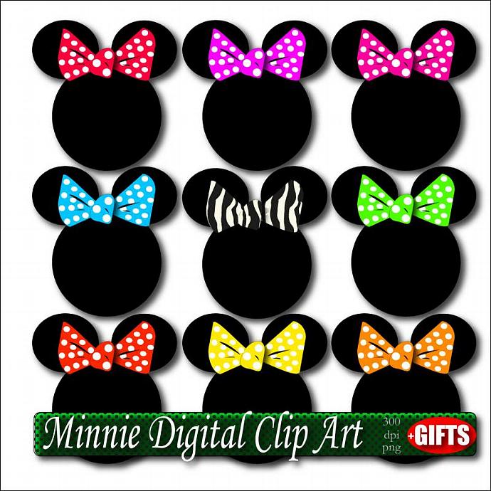 690x690 Minnie Clipart Digital Craft Supplies Party Diy By Digift On Zibbet